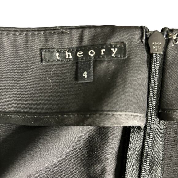 Theory Black Wool Skirt  Size 4 Knee Length Capsule Basic Staple Career Work - Picture 6 of 8